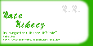 mate mikecz business card